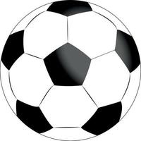 Soccer ball icon, football game sport for competition. Professional player object. Vector realistic illustration isolated on white and transparent background.