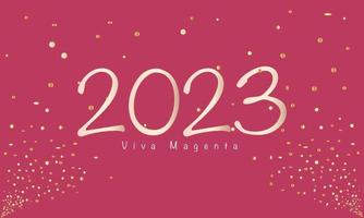 Abstract background with color viva of the year 2023 viva magenta and confetti . Vector illustration