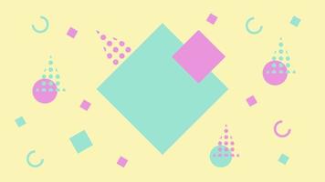 pink and teal memphis vector with geometric shapes on cream background suitable for banner, layout, wallpaper, desktop, flyer.