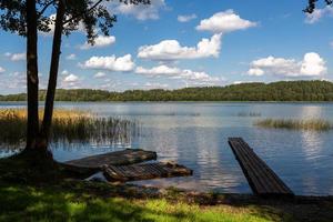 paisajes de verano junto al lago en lituania foto
