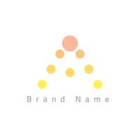The logo combined a circle of colorful dots that form letters. vector