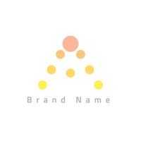 The logo combined a circle of colorful dots that form letters. vector