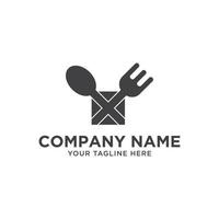 marca de logotipo de comida de cuchara y tenedor vector
