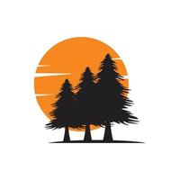 vector de diseño de icono de logotipo de árbol de pino