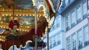 New Years Eve Carousel on the Promenade in Frankfurt Germany video