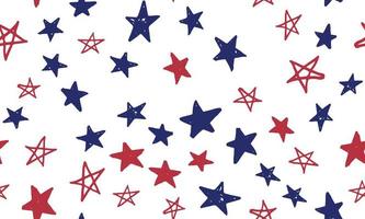 Independence Day USA. Presidents day. Hand drawn illustration. Stars grunge. vector