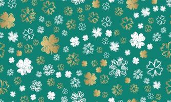 Saint Patricks Day, festive background with flying clover. vector