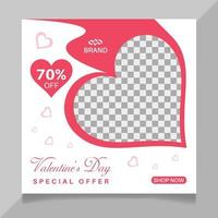 Valentine's day social media post design vector
