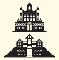 christmas house Silhouette, laser cut design vector