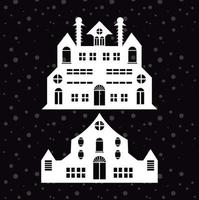 christmas house Silhouette, laser cut design vector