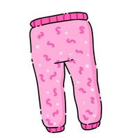 pantalones de bebé ropa infantil y pijamas con estampado. ilustración de dibujos animados aislado sobre fondo blanco vector