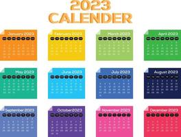 2023 Calendar design vector