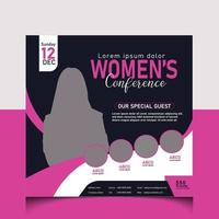 Woman Conference Social Media Post Template vector