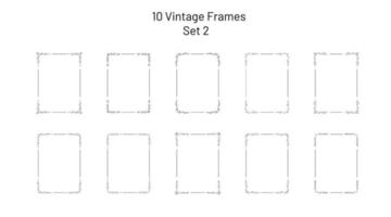 Collection of 10 retro ornate frames, corner flourishes, collection of exclusive rectangle vignettes, empty art deco oriental style templates, hand drawn design elements, for pages, blanks, greetings vector