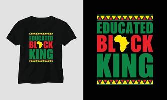 I am the black king - Black History T-shirt Design with Fist, Flag, Map, and Patternst, Flag, Map, Pattern vector