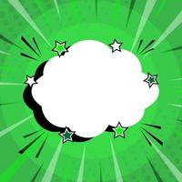 Speech bubble image on green background. Comic style. vector