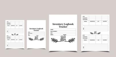 Inventory Logbook Tracker KDP Interior vector