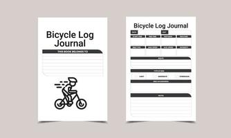 Bicycle Log Book KDP Journal for Low content KDP interior vector