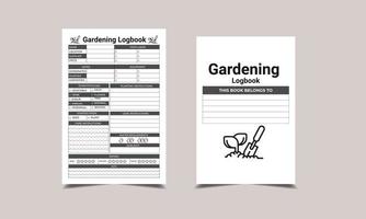 Gardening Log Book and Journal for KDP Interior vector