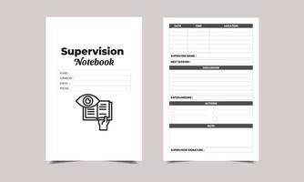 Websupervision notebook KDP Interior design. Printable logbook vector