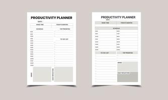 PRODUCTIVITY PLANNER for Low content KDP interior vector