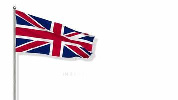 united kingdom Flag Waving in The Wind 3D Rendering, Happy Independence Day, National Day, Chroma key Green Screen, Luma Matte Selection of Flag video