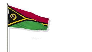 Vanuatu Flag Waving in The Wind 3D Rendering, Happy Independence Day, National Day, Chroma key Green Screen, Luma Matte Selection of Flag video