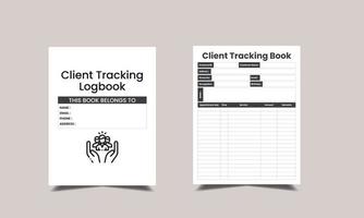 Client Tracking log book KDP Interior design. Printable logbook vector