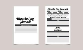 Bicycle Log Book KDP Journal for Low content KDP interior vector