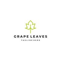 Grape leaves logo design vector template