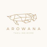 vector de diseño de logotipo de pez arowana