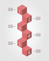 timeline step chart template for infographic for presentation for 6 element vector