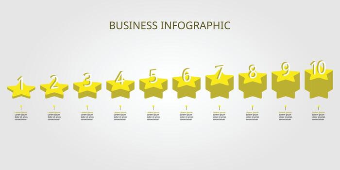 star chart template for infographic for presentation for 10 element vector