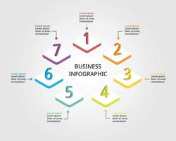 timeline with number template for infographic presentation template with 7 element for banner vector