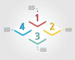 square chart step template for infographic for presentation for 4 element vector