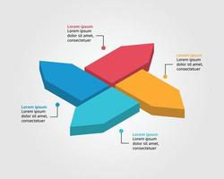 plantilla de gráfico de flechas para infografía para presentación de 4 elementos vector