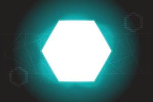 blue network light code of hexagon with code abstract technology background vector