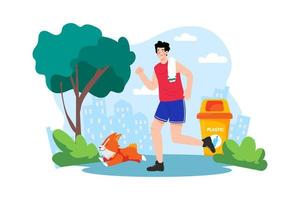Dogs and owners in the park Illustration concept. A flat illustration isolated on white background vector