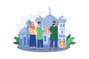 concepto de ilustración de eid mubarak. una ilustración plana aislada sobre fondo blanco vector