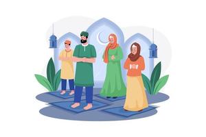 Eid Mubarak Illustration concept. A flat illustration isolated on white background vector