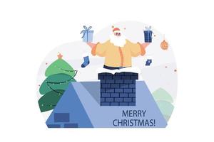 Merry Christmas Illustration concept. A flat illustration isolated on white background vector