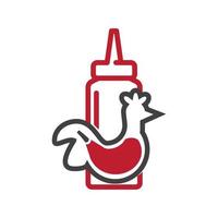 Ilustración de vector de diseño de logotipo de pollo frito de comida rápida