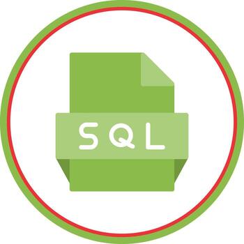 icono de formato de archivo sql vector