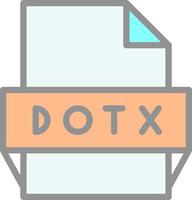 icono de formato de archivo dotx vector