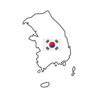 icono de mapa de corea del sur vector