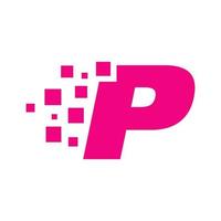 faster fast Letter P initial logo design vector template