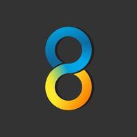 The Number 8 eight Logo Design Graphic Vector illustrations