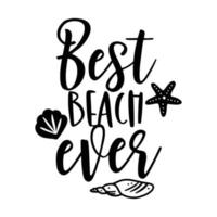 tipografía de citas de playa en blanco y negro para imprimir vector