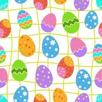 Seamless pattern with eggs. Easter background. Vector illustration.