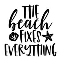 tipografía de citas de playa en blanco y negro para imprimir vector